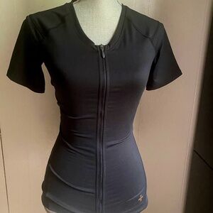 NWT Tommie Copper Full Zip Compression Support Shirt S/S V-neck Black Sz Med
